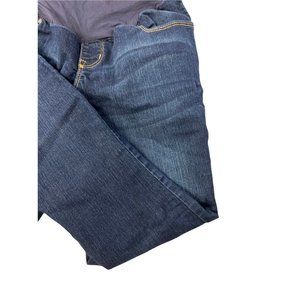MATERNTY OLD NAVY Blue Denim Jeans with Full Tummy Panel Size 4 Soft Relaxed